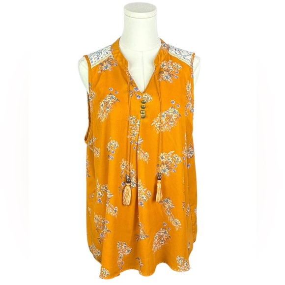 Xhilaration Burnt Orange Tank with Floral Pattern (Size‎ XXL) - Picture 1 of 3